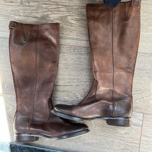 Arturo Chiang Brown Leather Knee High Riding Boots Size 5.5